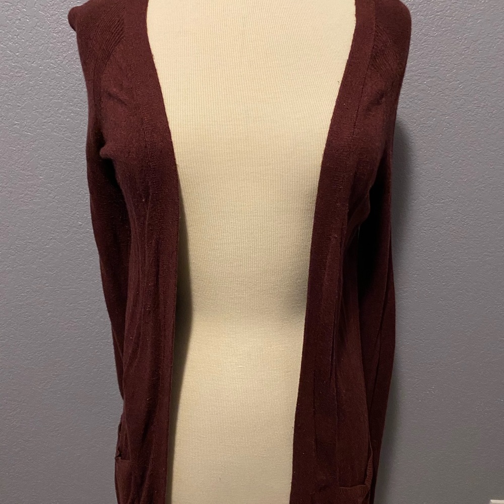 Long cardigan (maroon): Size S
